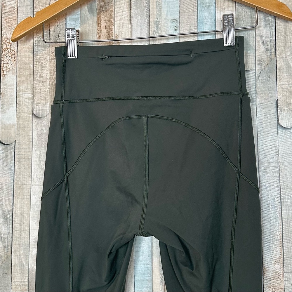 Lululemon 4 Final Lap Crop 23" Evergreen Green Cropped Legging Nulux Run Running - Picture 6 of 9